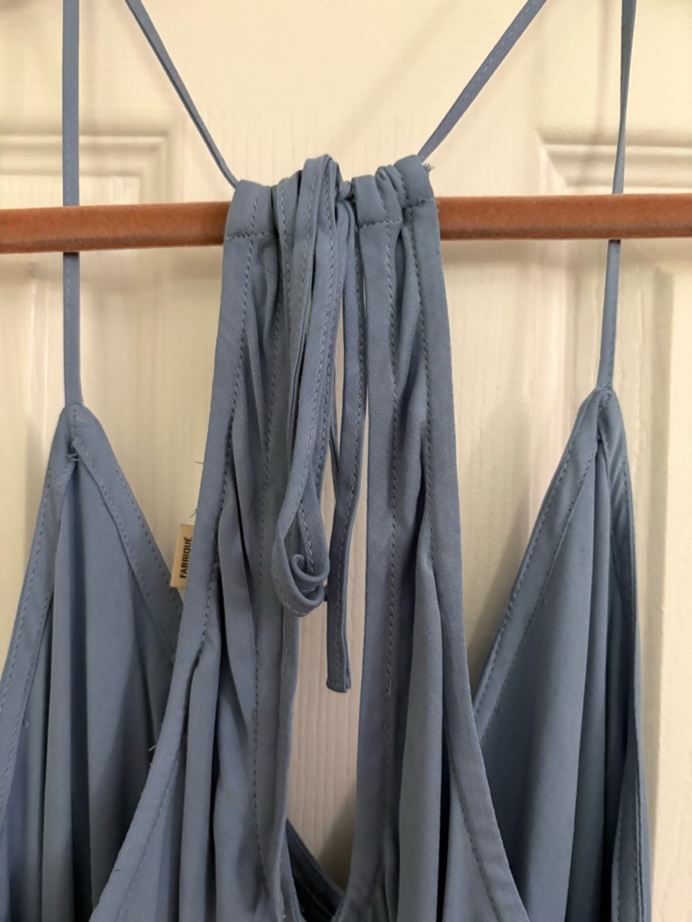 Anthropologie HOLDING HORSES Dusty Blue V-Neck Spaghetti Strap Maxi Dress Sz S